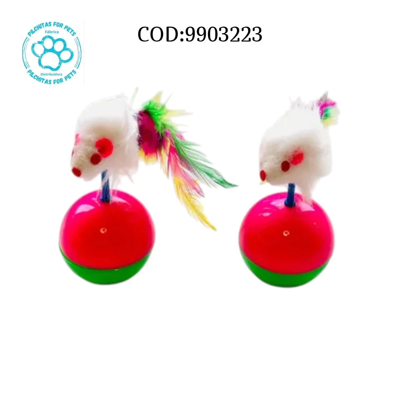 PELOTA GIRATORIA CON RATA 10CM