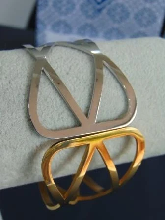 BRAZALETE ACERO 2 TONOS GEOMETRICO 2