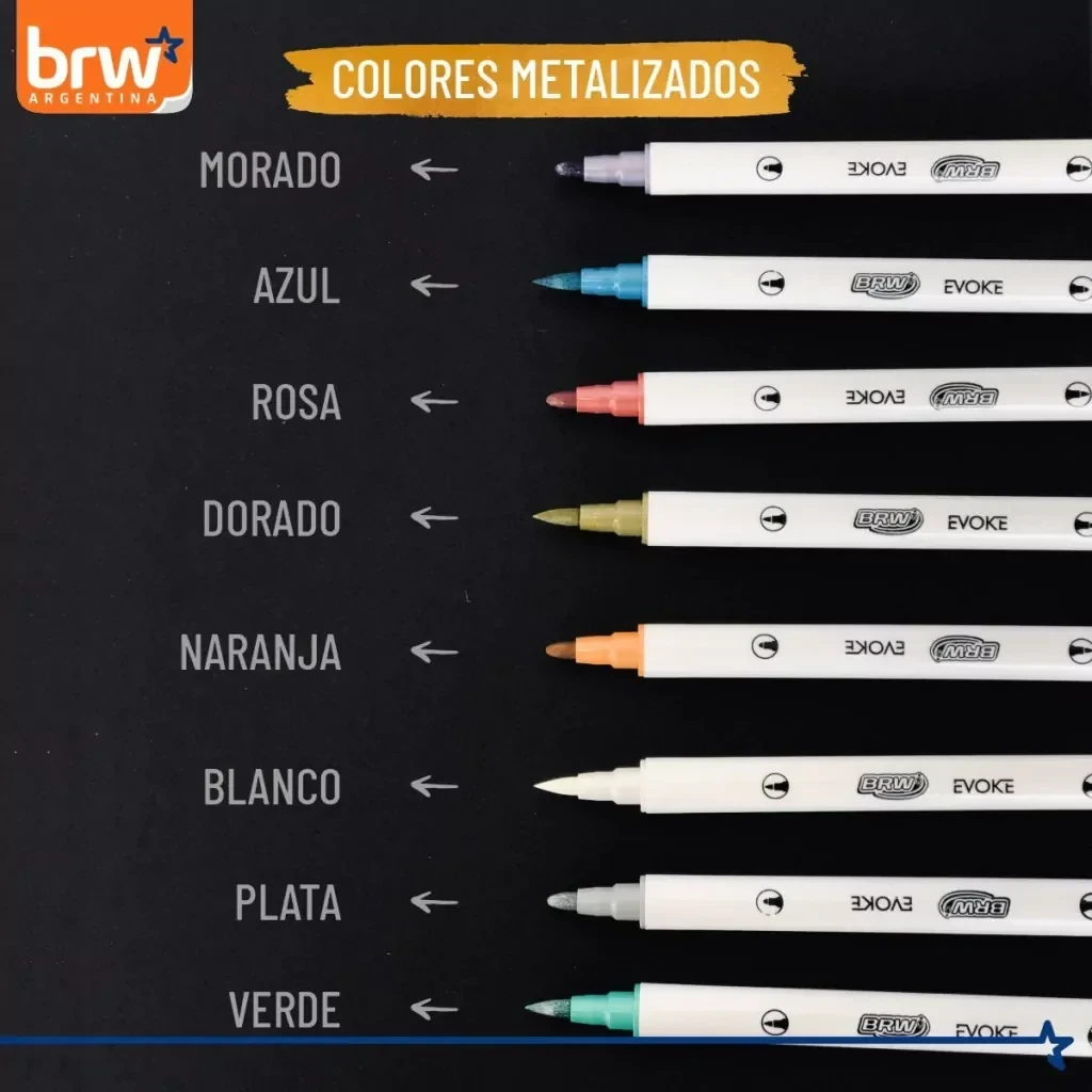 Marcador Evoke Doble Punta Metal 3