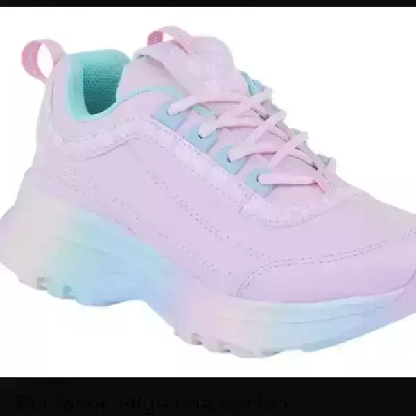 Tenis Niña Casual Color Rosa Piel Sintetica Suela Col 3