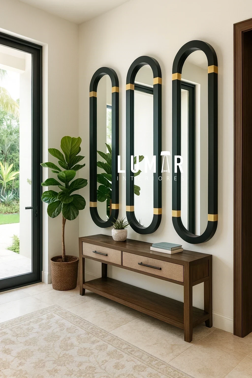 Set 3 Ovalados OPULENT Negro Detalle Oro