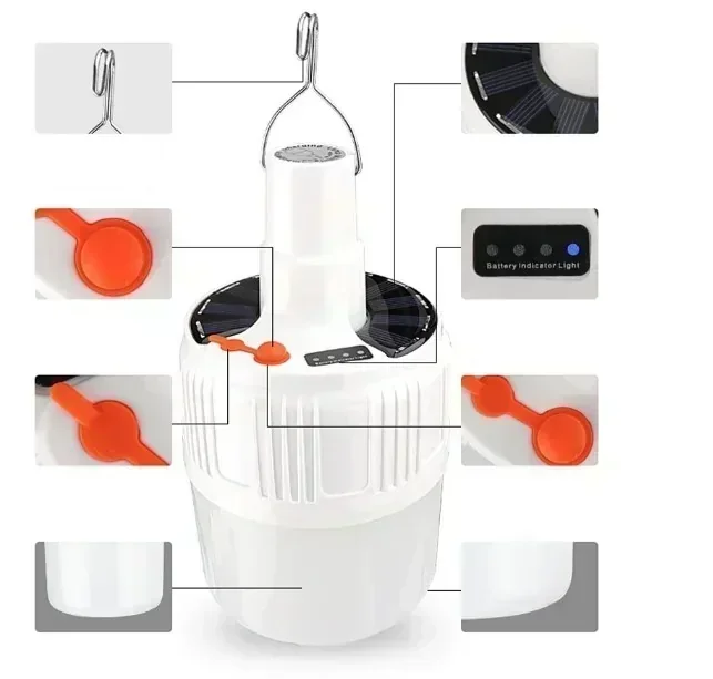 FOCO RECARGABLE 48W CARGA USB/SOLAR LUZ BLANCA/6500K 4
