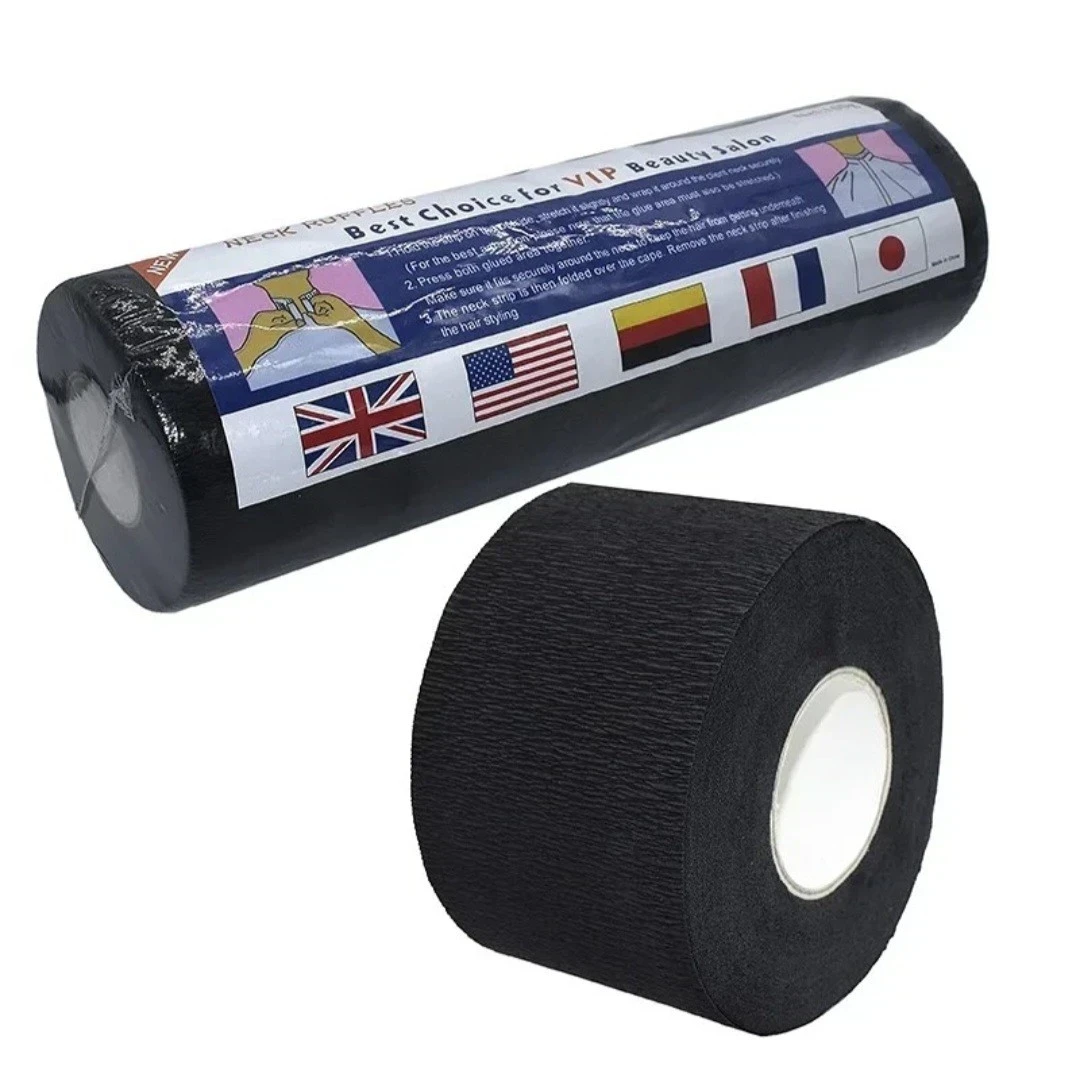 Paquete 5 Rollos Papel Cuellero para Barbería Negros