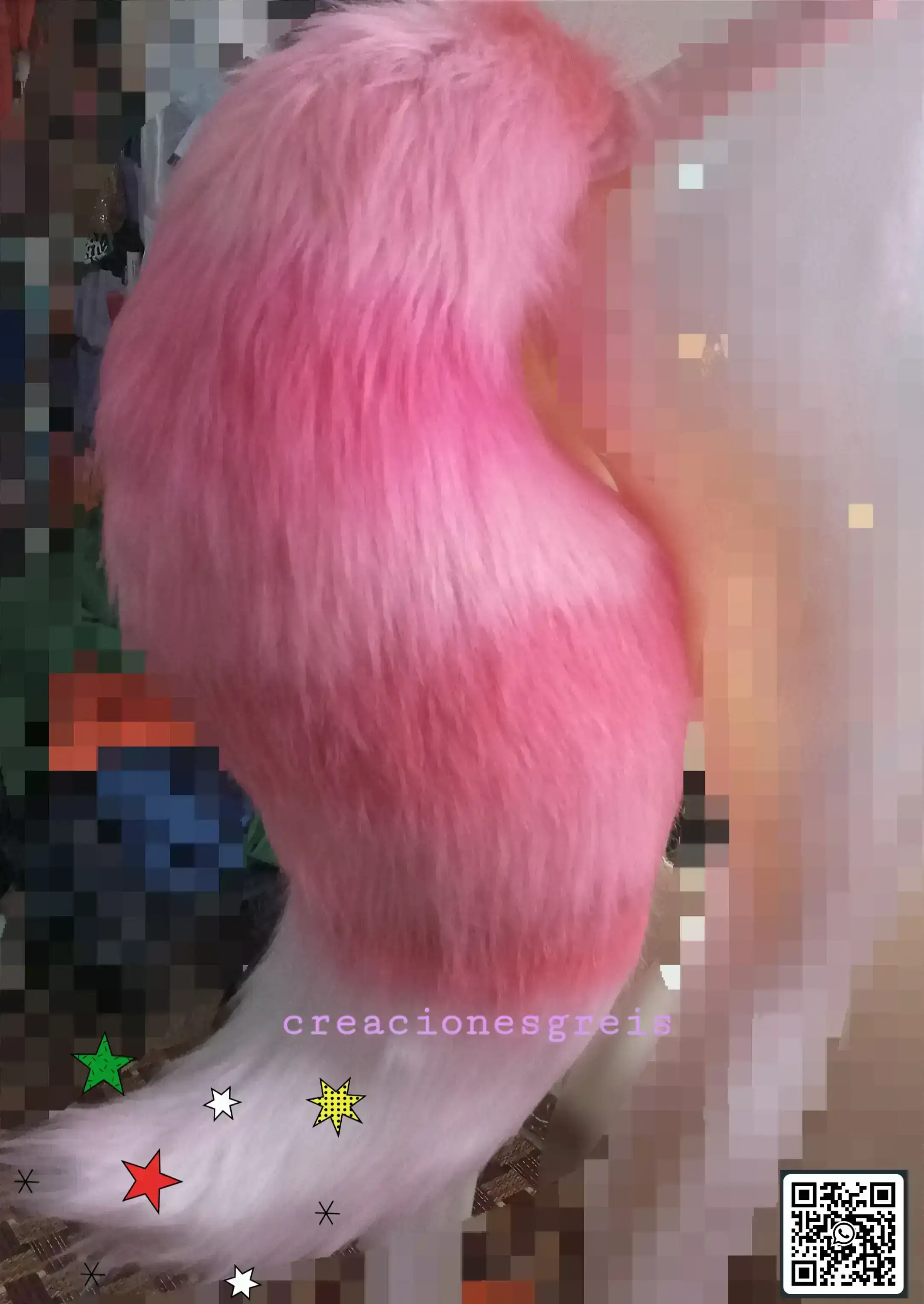 Colita rosa con blanco