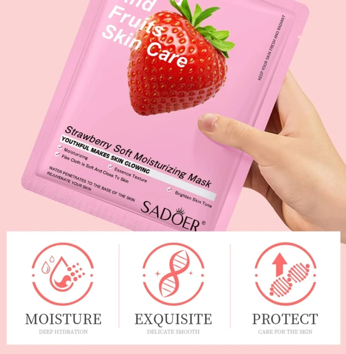 🍓 Mascarilla Facial Hidratante de Fresa – Sadoer 🍓  2