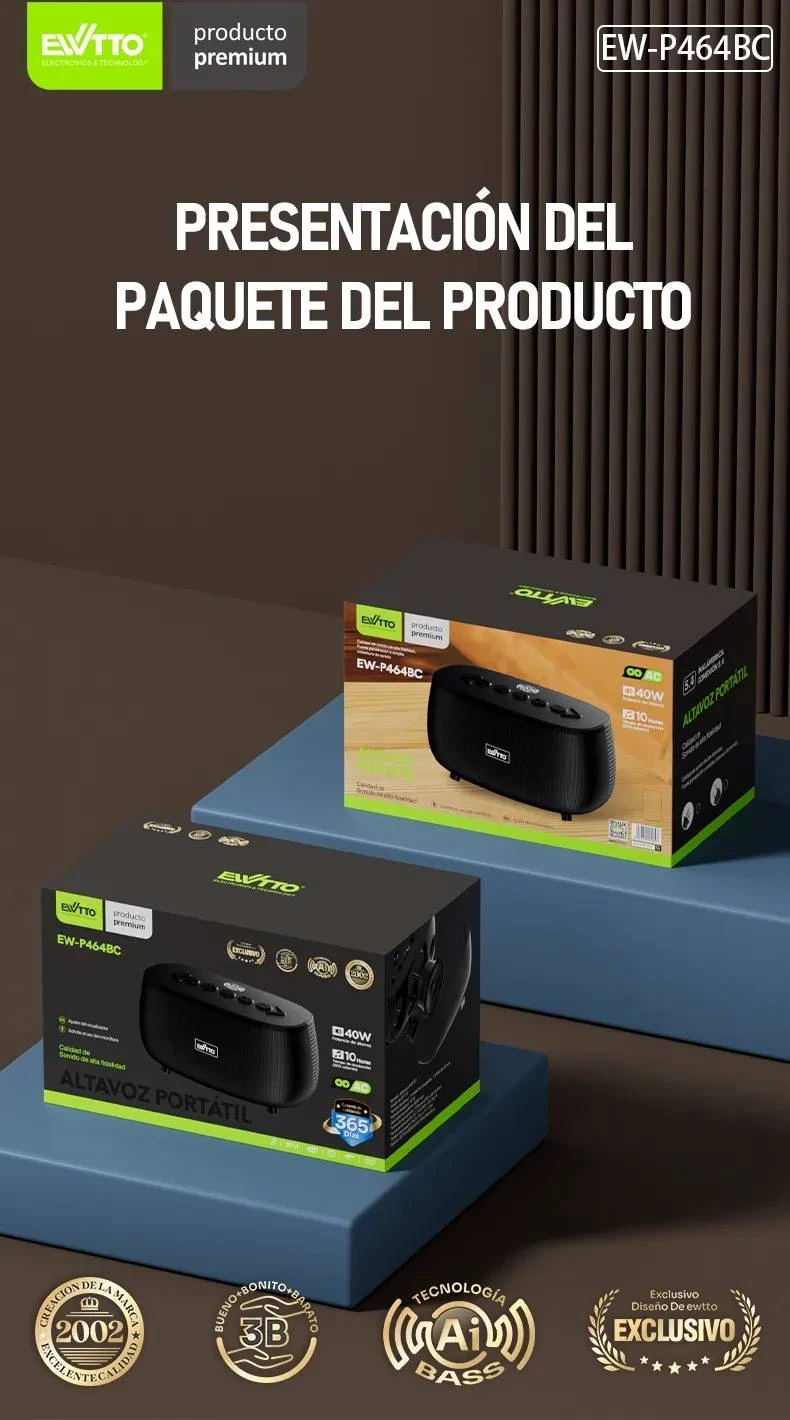 EW-P464BC Parlante EWTTO portátil Bluetooth 4
