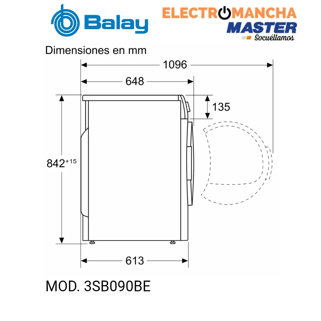 SECADORA BALAY 3SB090BE 9 KG. B.CALOR  D 7