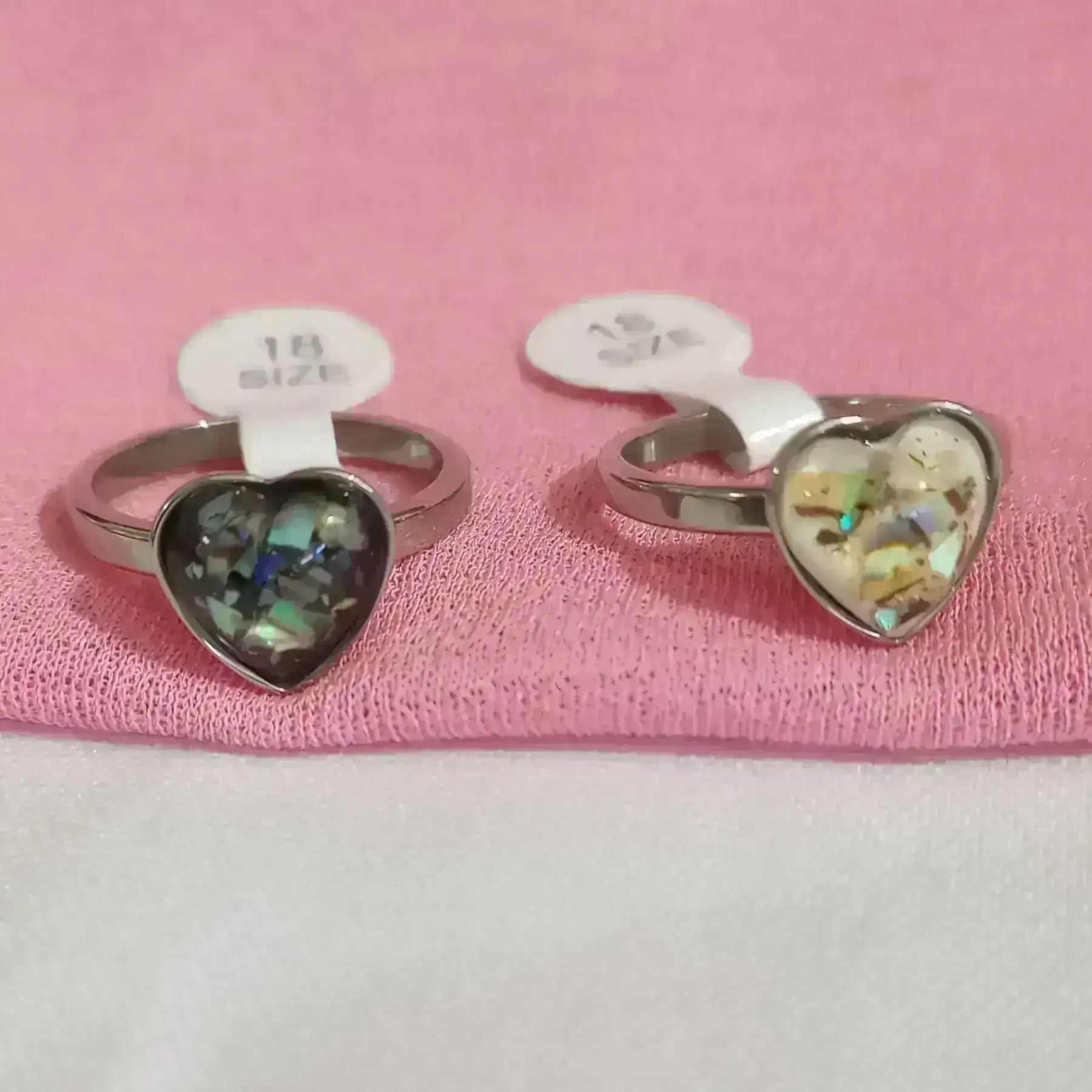 Anillos corazón con piedras talles  20