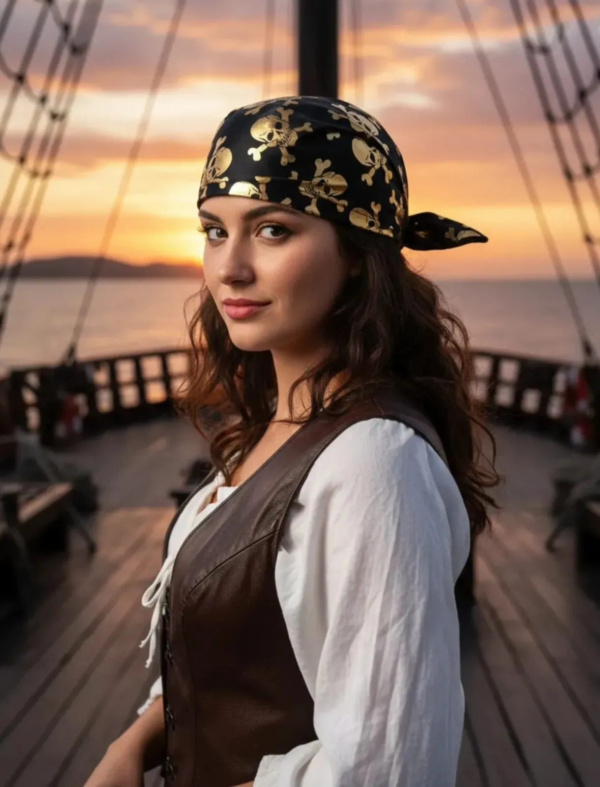 Gorro/casco pirata oro/plata  3
