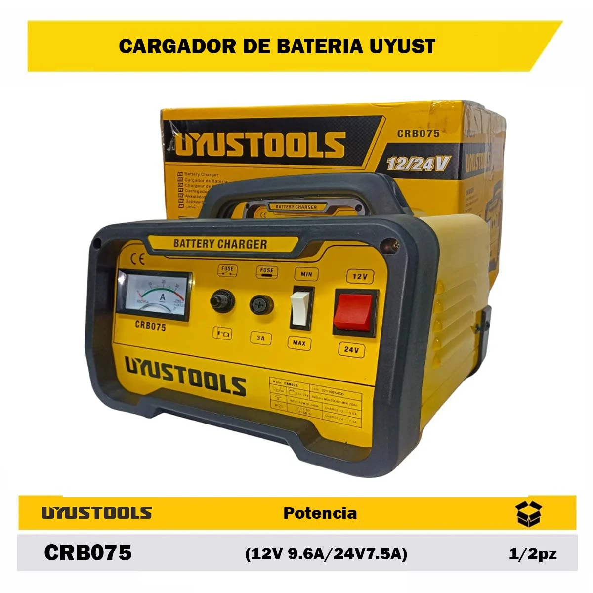 CARGADOR DE BATERIA UYUST (12V 9.6A/24V7.5A) 