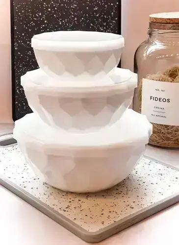 Set x 3 Bowl Faceteados con tapa 2