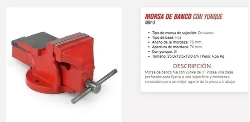 MORSA DE BANCO CON YUNQUE 3" 2