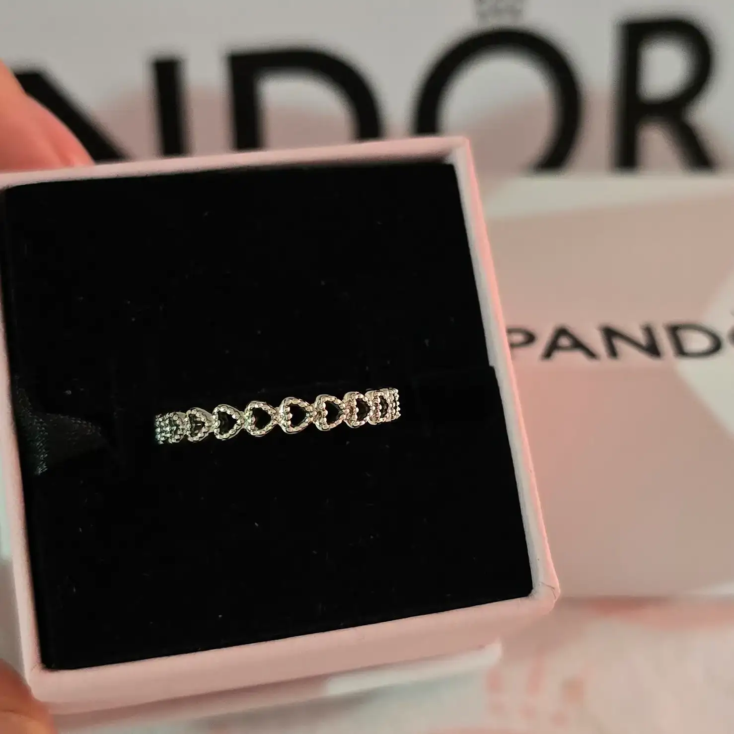 Pandora band of hearts ring silver 2