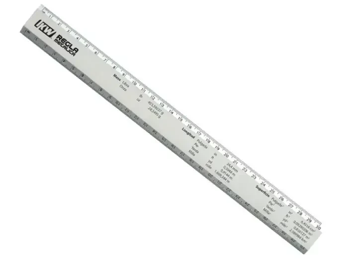 Regla de aluminio 30 cm graduada 3