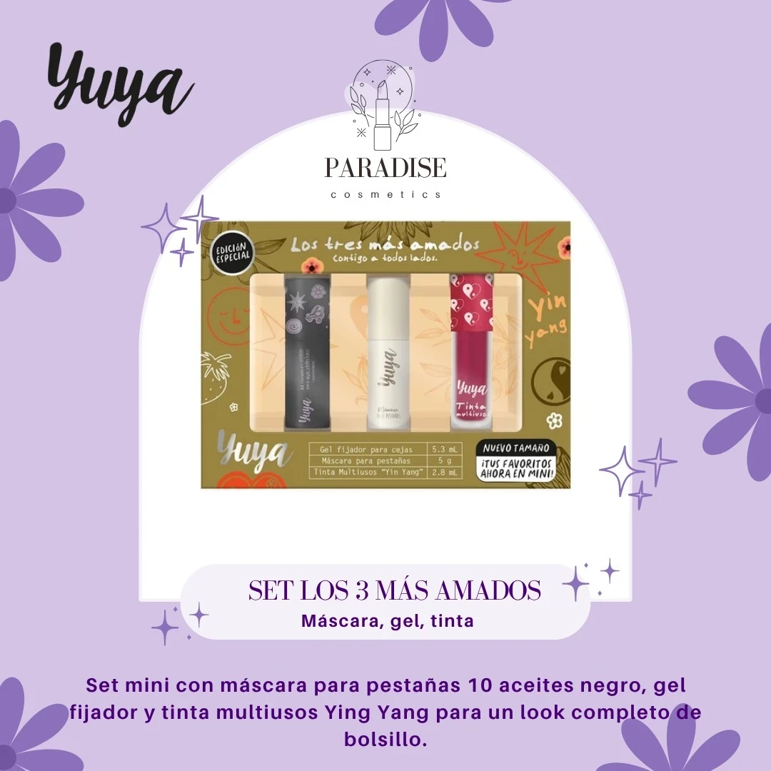 Set edición especial versión mini: Máscara de pestañas 10 aceites naturales negra + gel de cejas + Tinta Yin Yang
