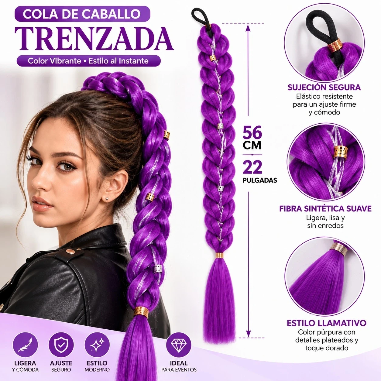 lumera Trenza Violeta Glam Color purpura