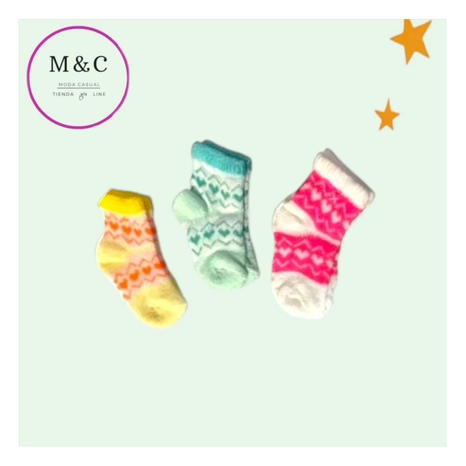 Calceta para bebe 3 pares