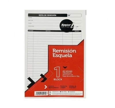 block de remisión  esquela autocopiante 