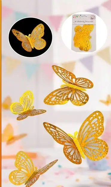 MARIPOSA TROQUELADA DORADA