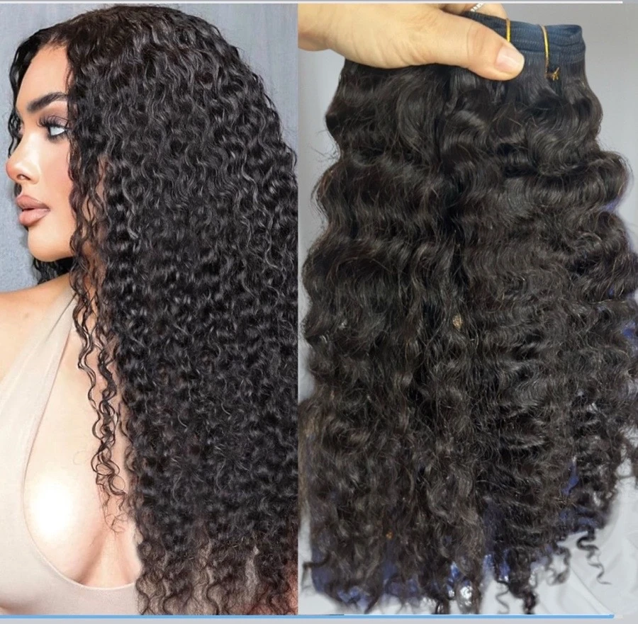 Extensiones de extensiones de 24 pulgadas Deep Curly, color #2  100g 