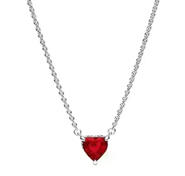 Collar Corazón Halo Brillante Rojo