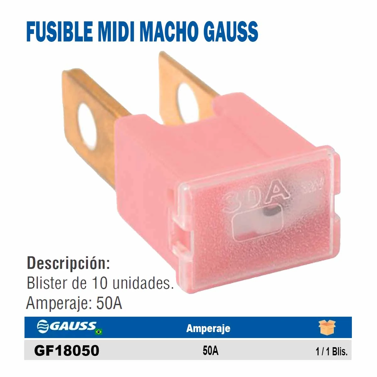 FUSIBLE MIDI MACHO GAUSS 50A