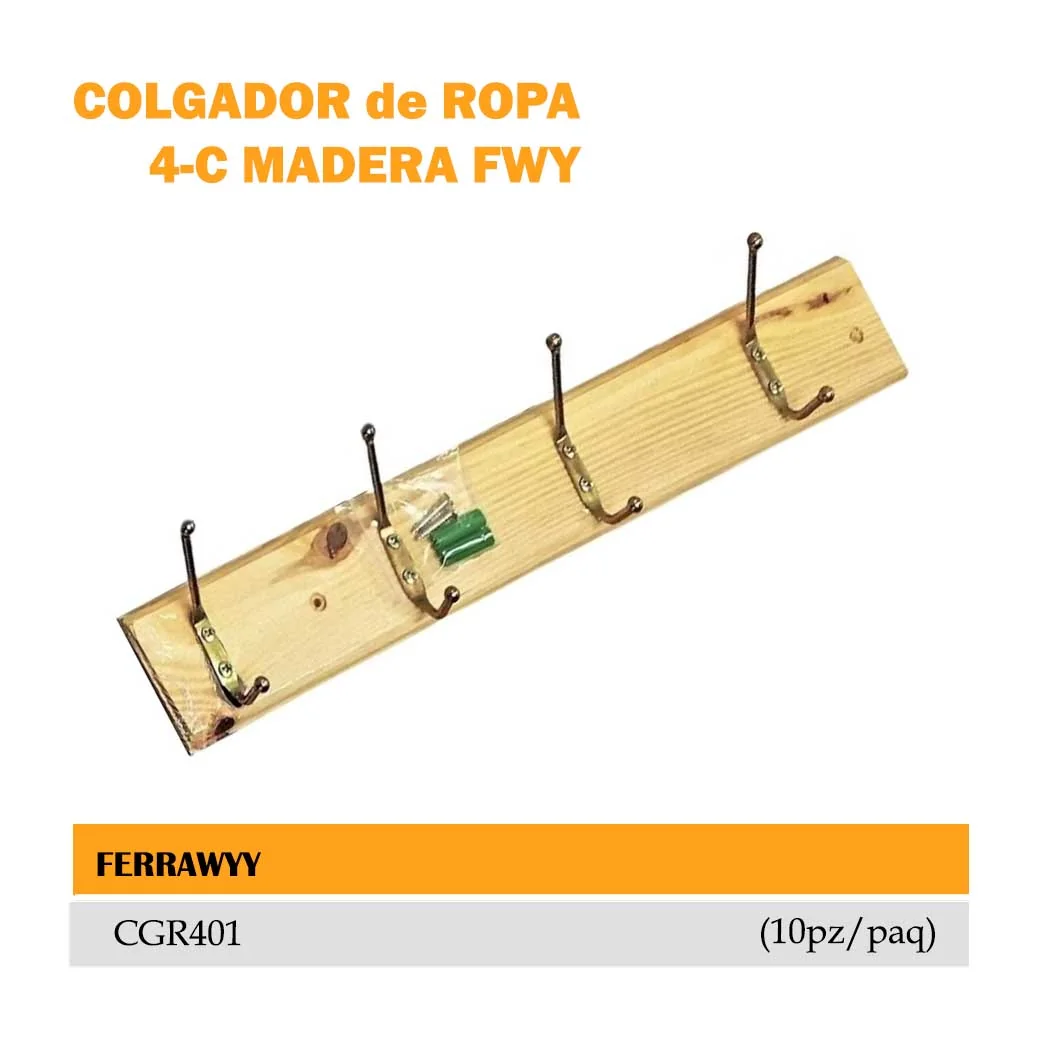 COLGADOR de ROPA  4-C MADERA FWY 