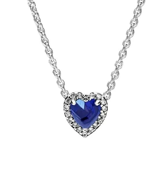 Collar Relieve Azul Corazon