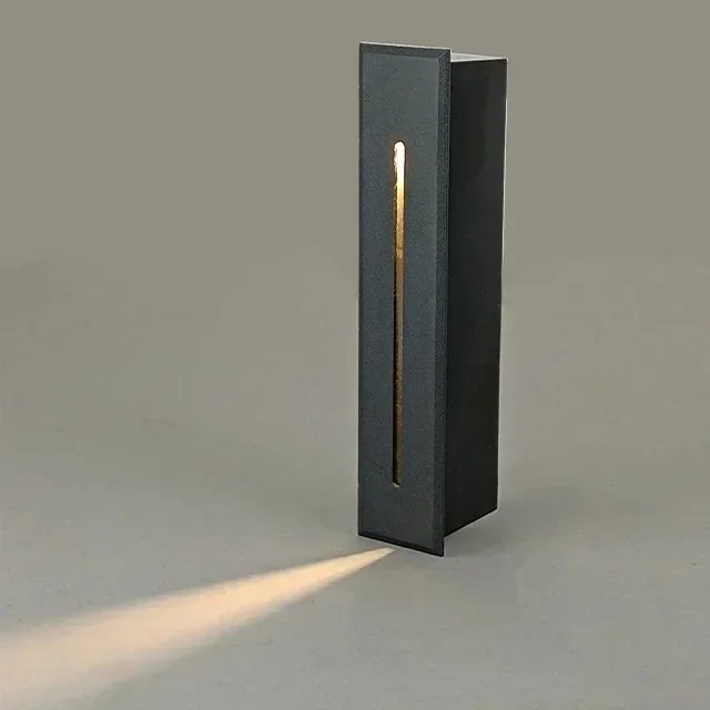 LUMINARIA LED GRADA/PARED NEGRA 3W  2