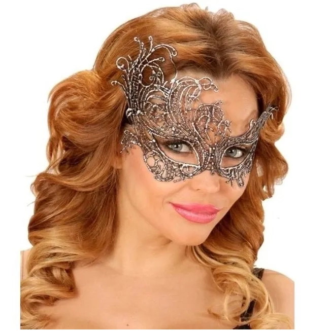 Antifaz De Encaje Sexy Y Original Plateado 50 Sombras 2