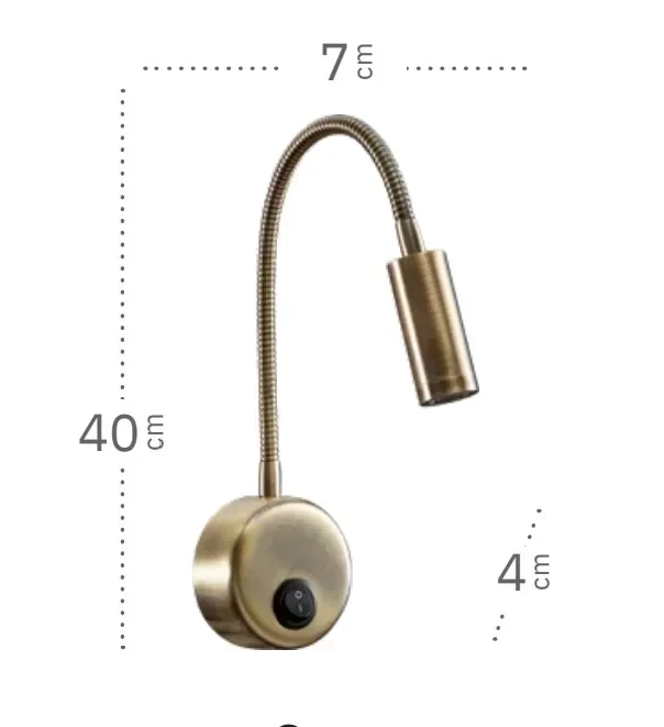 LAMPARA PARED PLATEADA 3W IP20 2