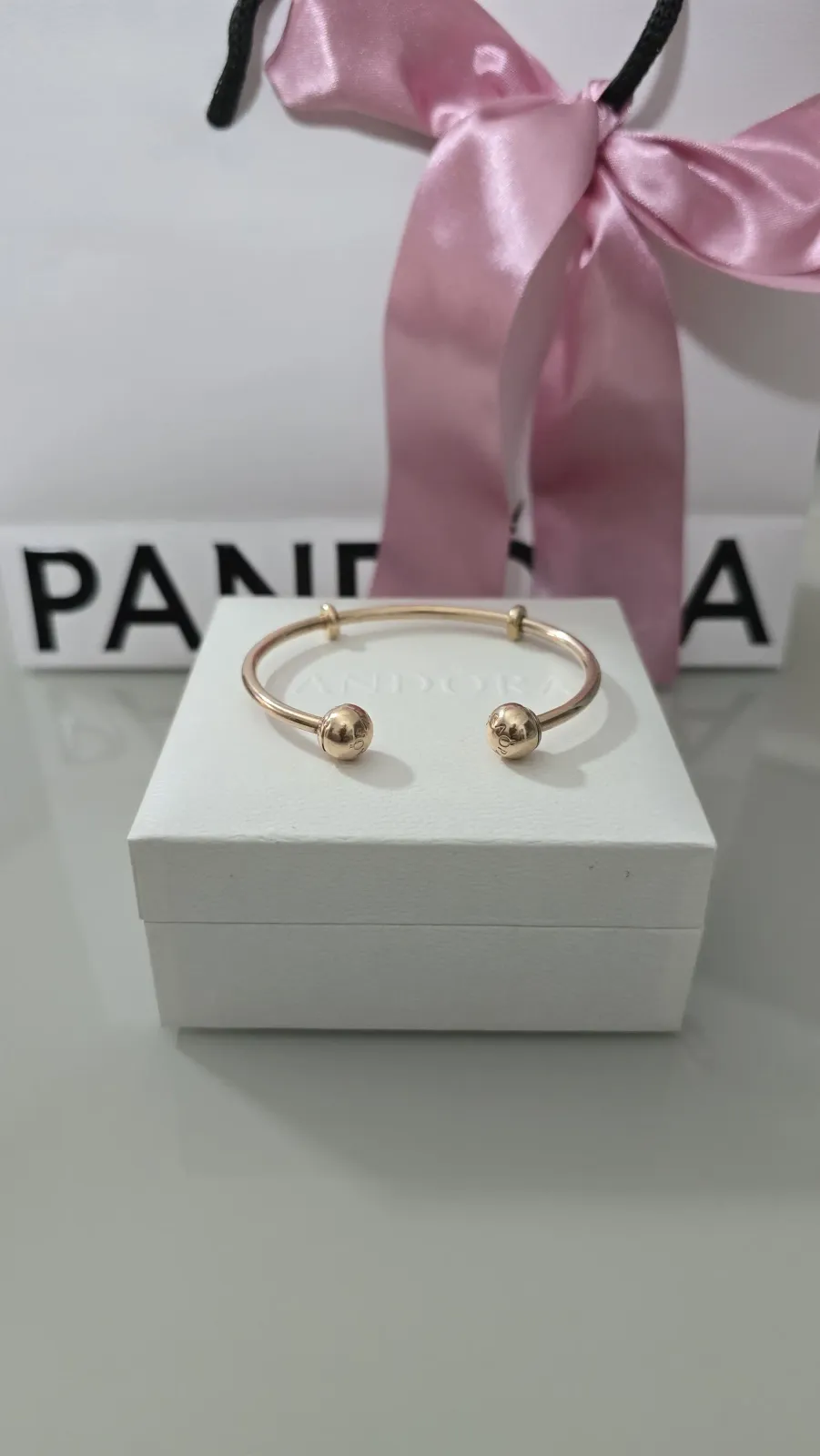 Pandora open bangle rose gold bracelet  4