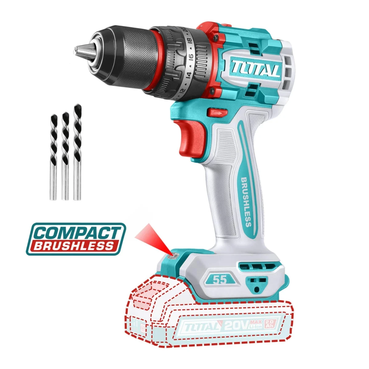 TIDLI205581 Taladro percutor 55nm industrial total 3