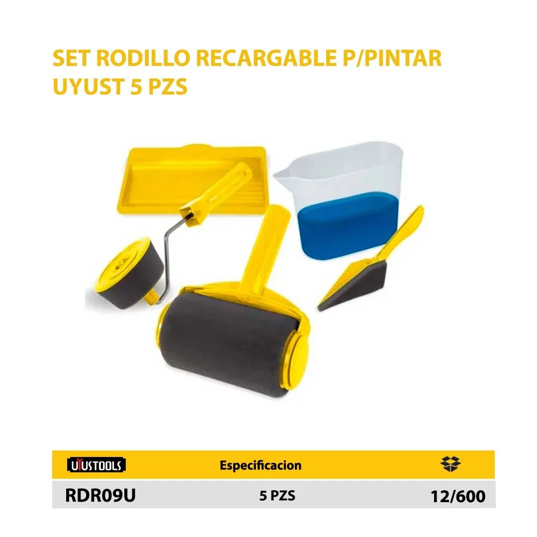 SET RODILLO RECARGABLE P/PINTAR UYUST 5 PZS