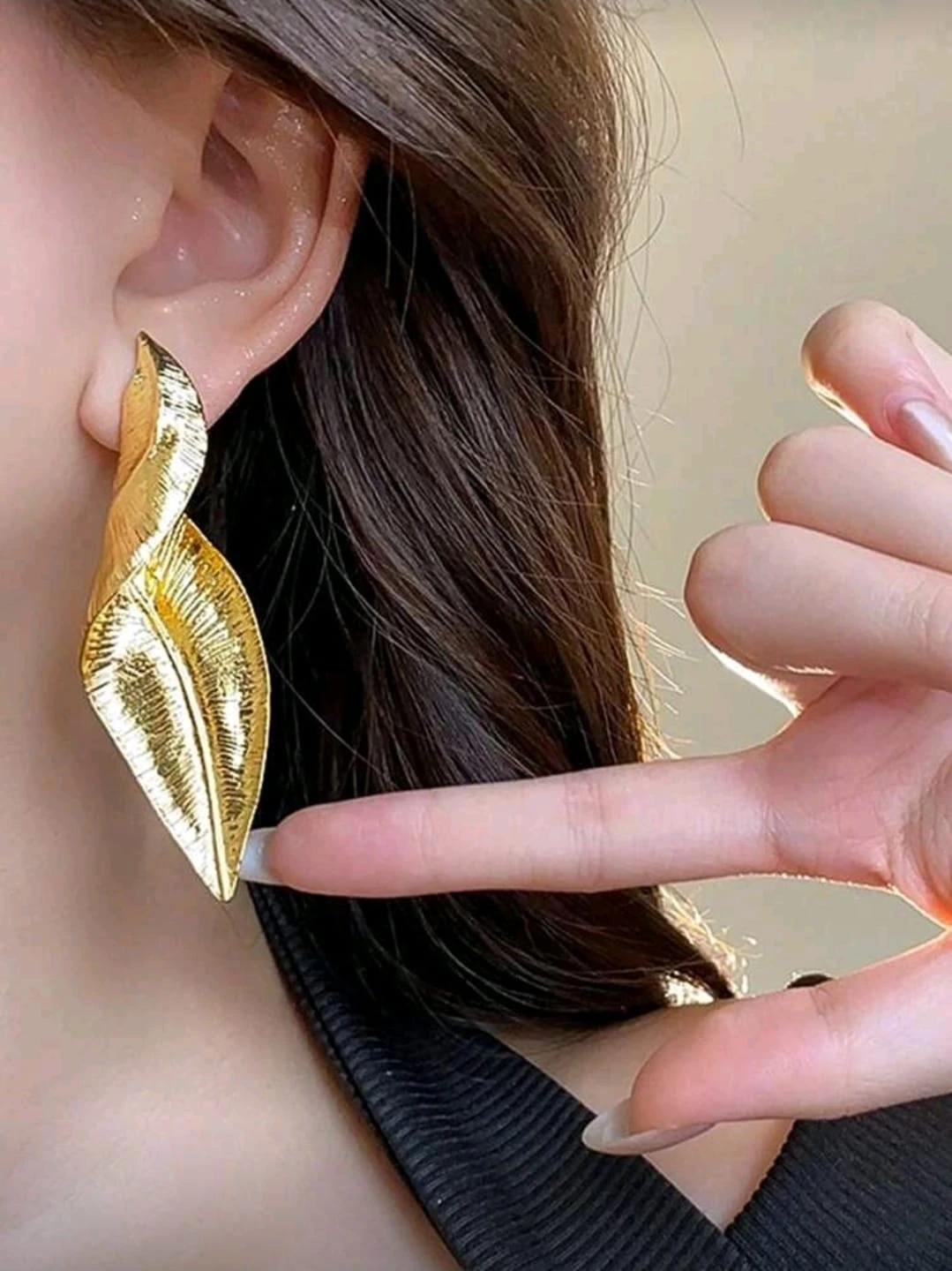 Pendientes elegantes en baño de oro 14K 2
