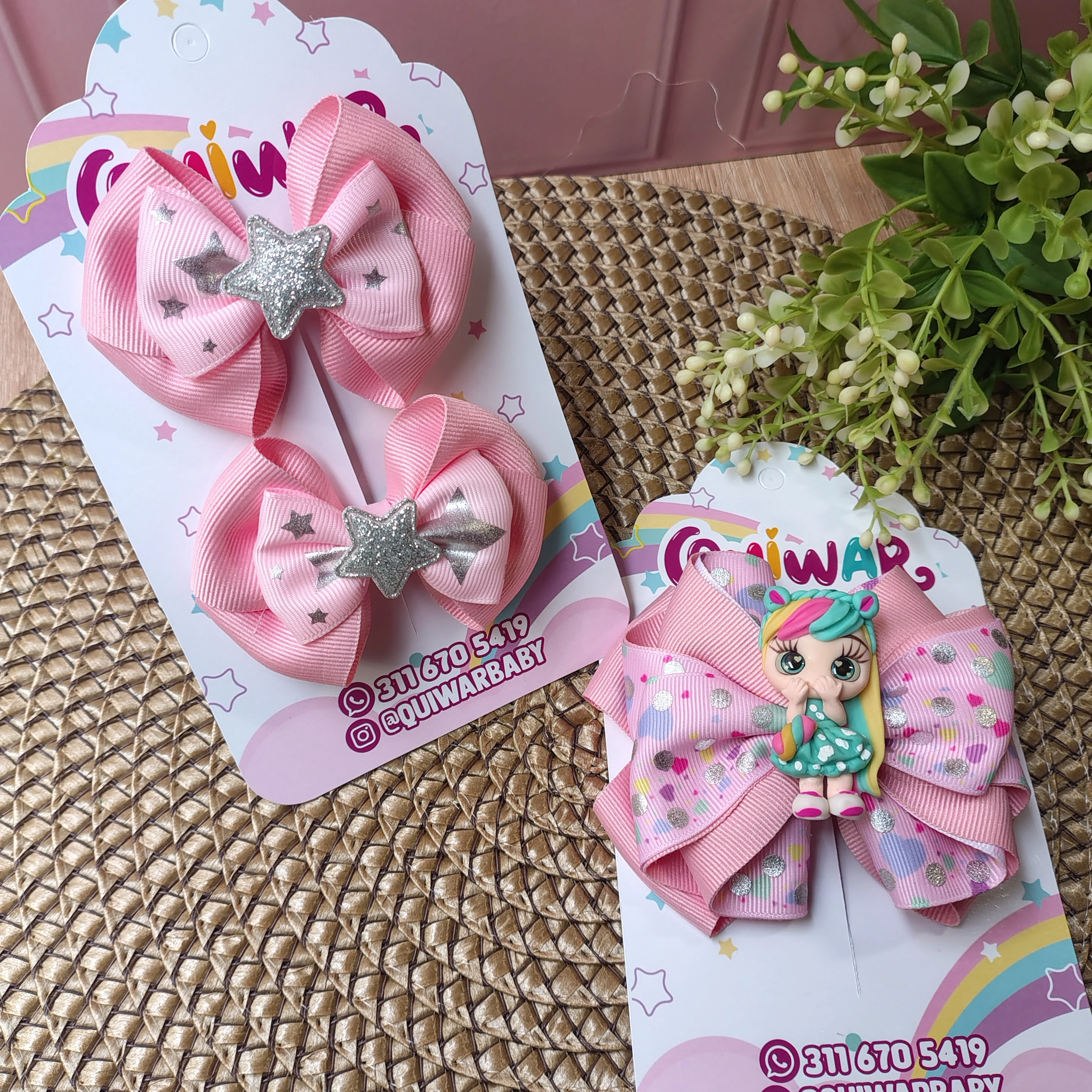 Set Isabel Rosado con estrellas, aplique niña dulce