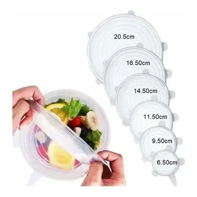 Tapa Silicona Multiuso Tapas X6 Ajustable Fruta Verdura Olla