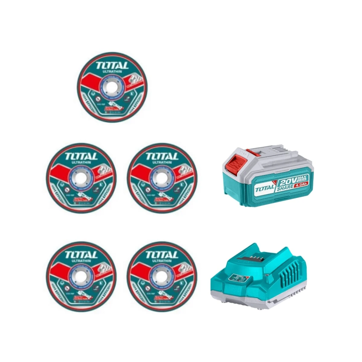 TAGLI261521 Amoladora inalámbrica 4½" incluye batería y cargador total 4