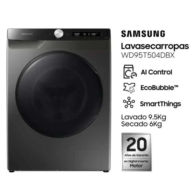 Lavasecarropas Automático Samsung WD95T504DBXUBG 9.5Kg IA 1400Rpm Inverter