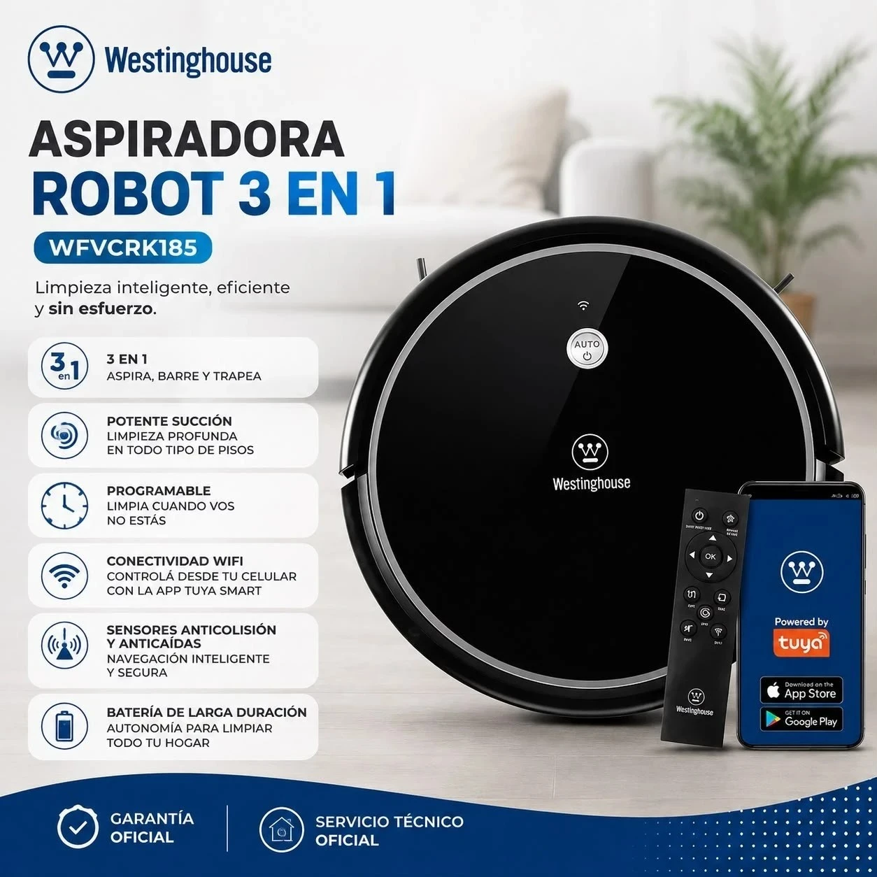ASPIRADORA ROBOT WESTINGHOUSE WFVCRK185