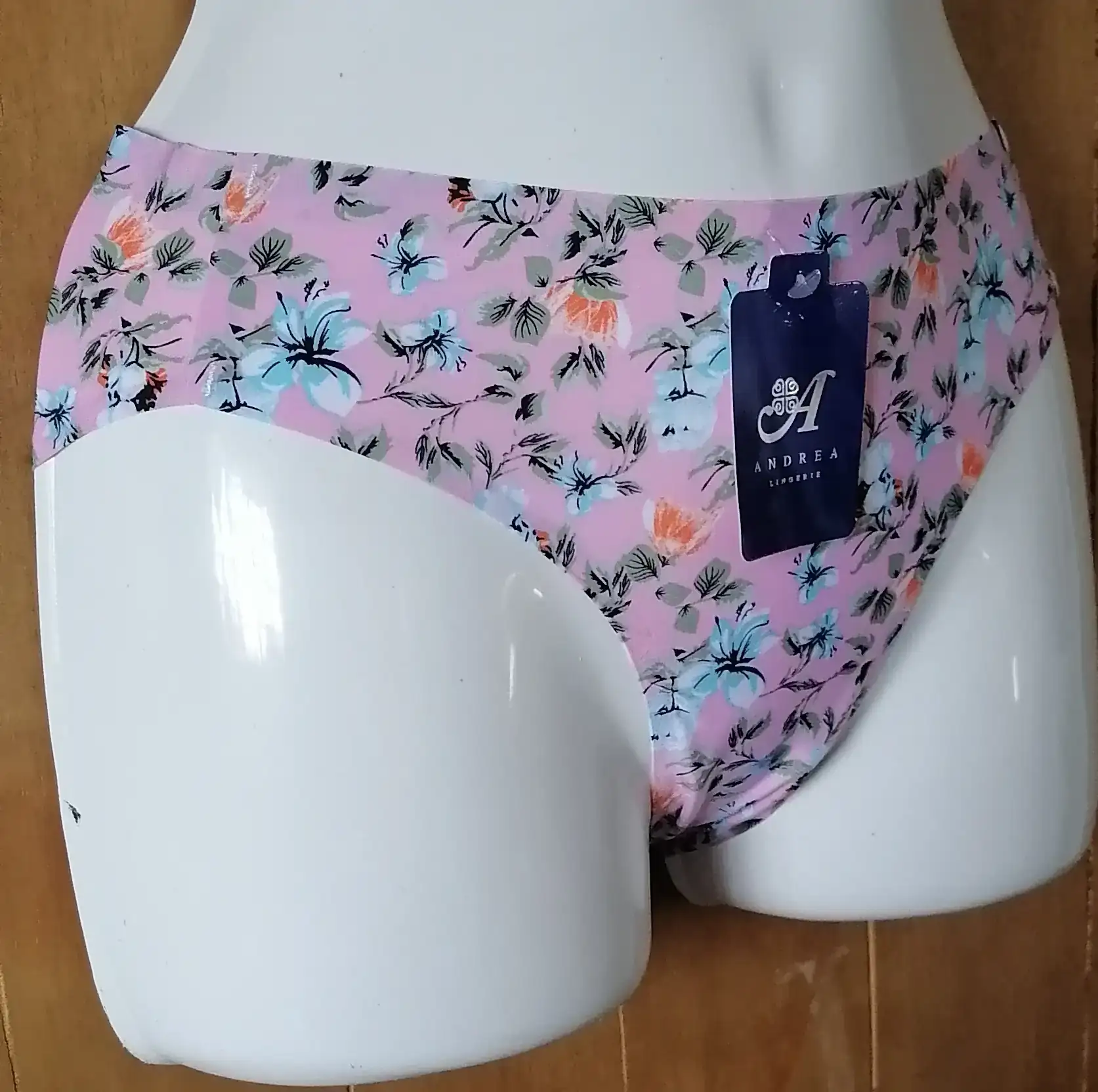 Panty Rosa flor azul 3