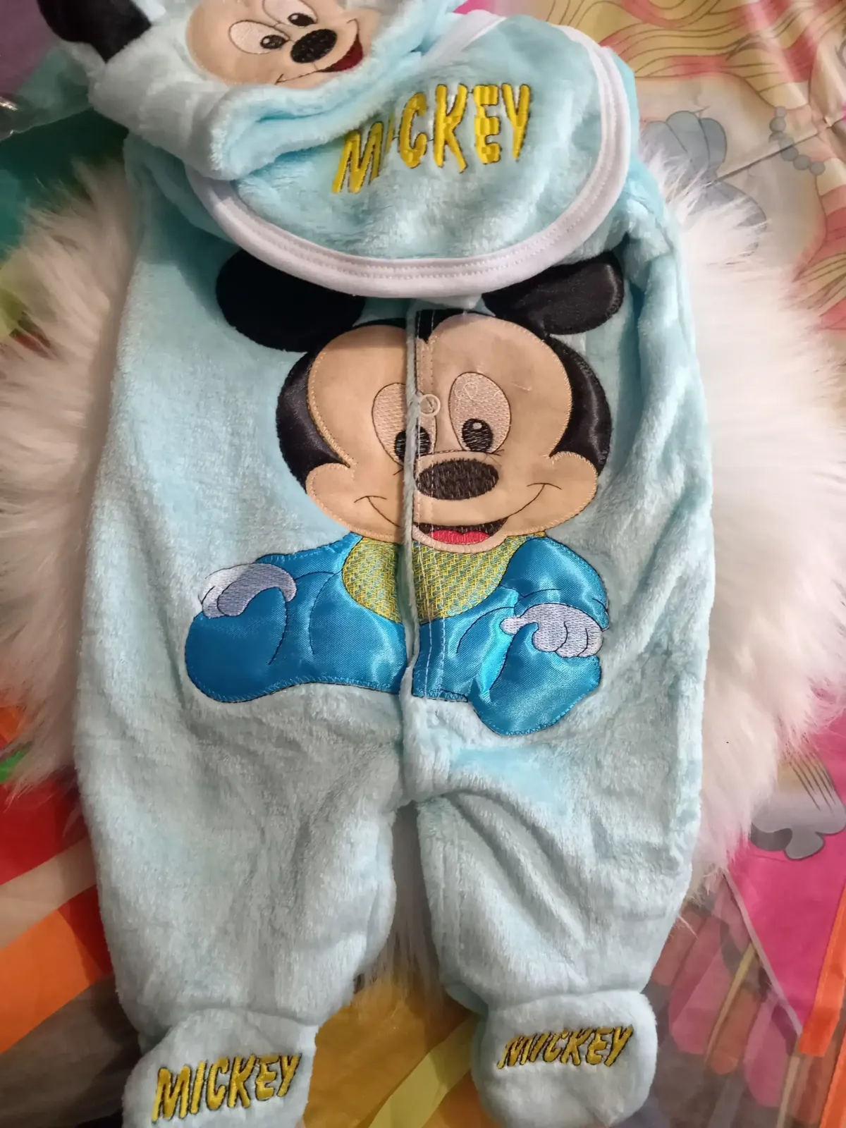 Mameluco polar con babero Mickey 0-3 m, 4-7 m y 12 m
