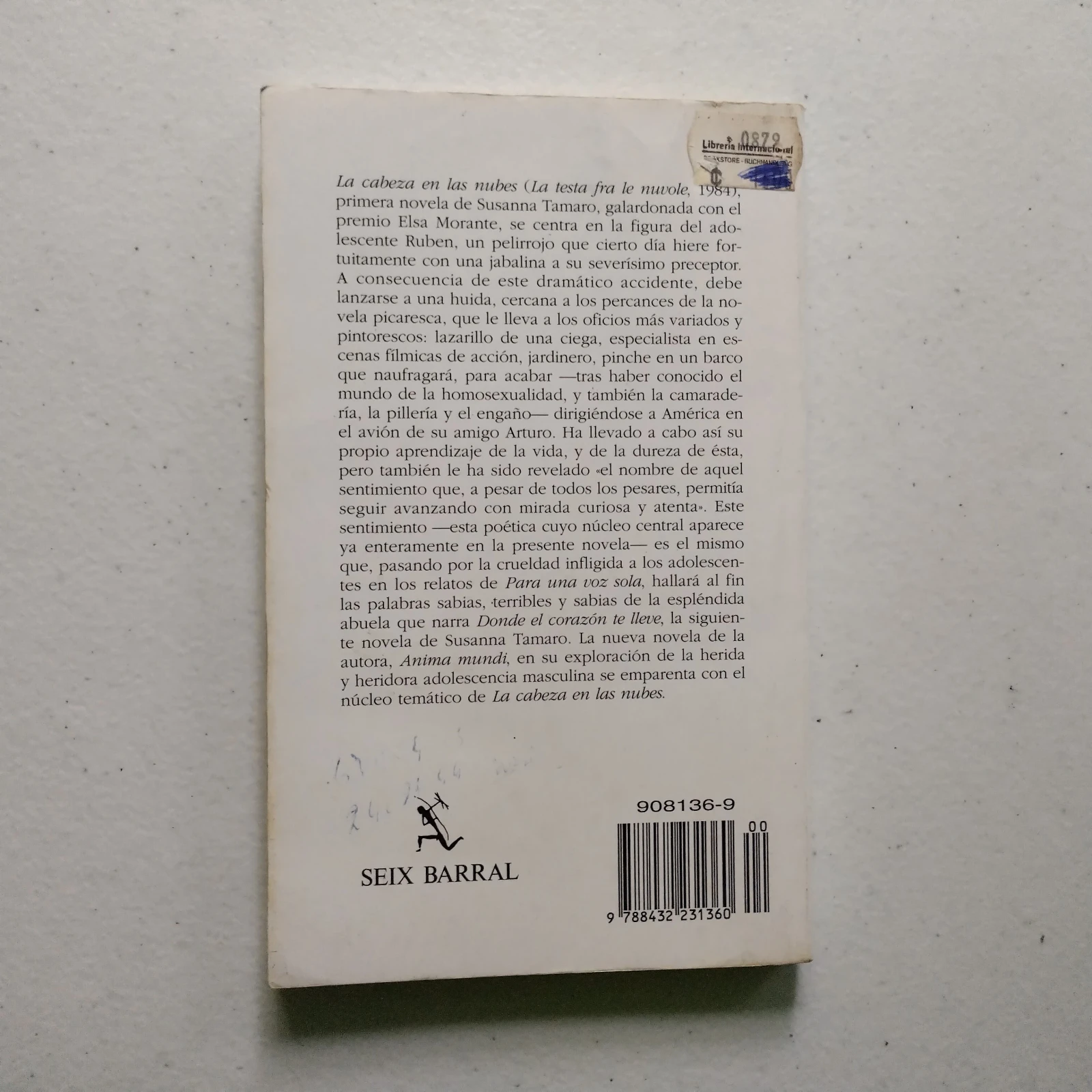 La cabeza en las nubes, Susanna Tamaro, usado  2