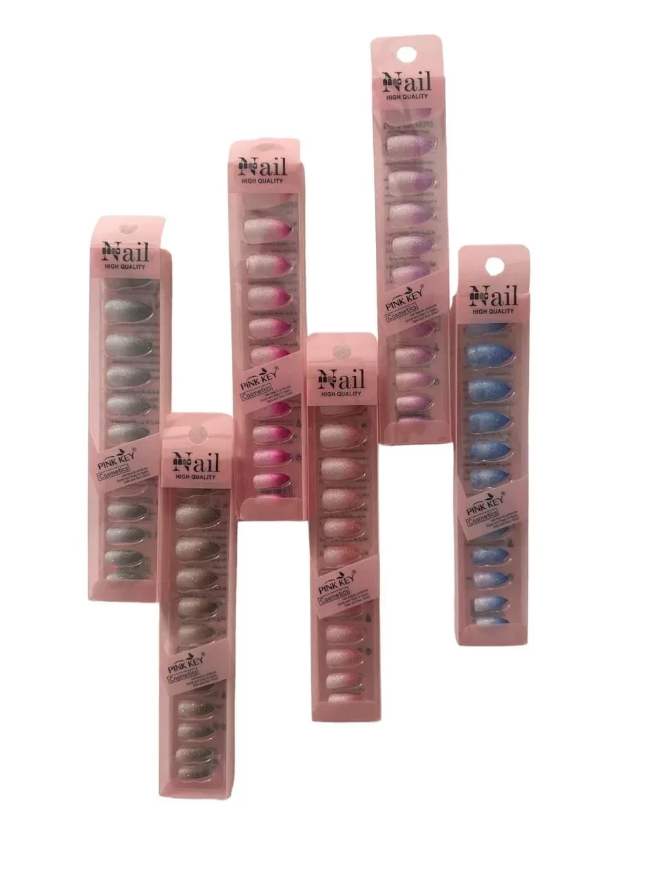 pink key caja de unas press on x12 ha-1476