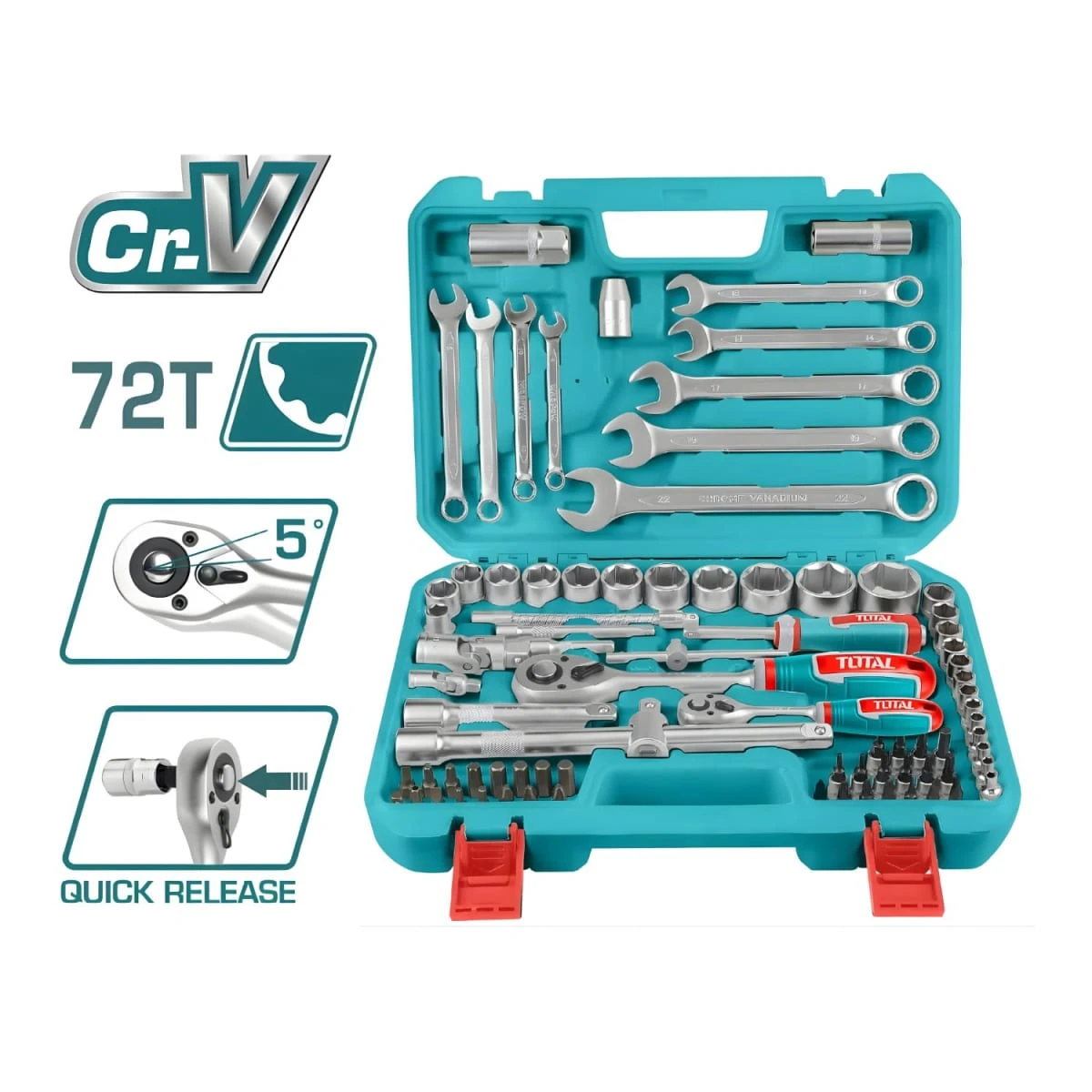 Set de herramientas con ratchet 82pzs total 2