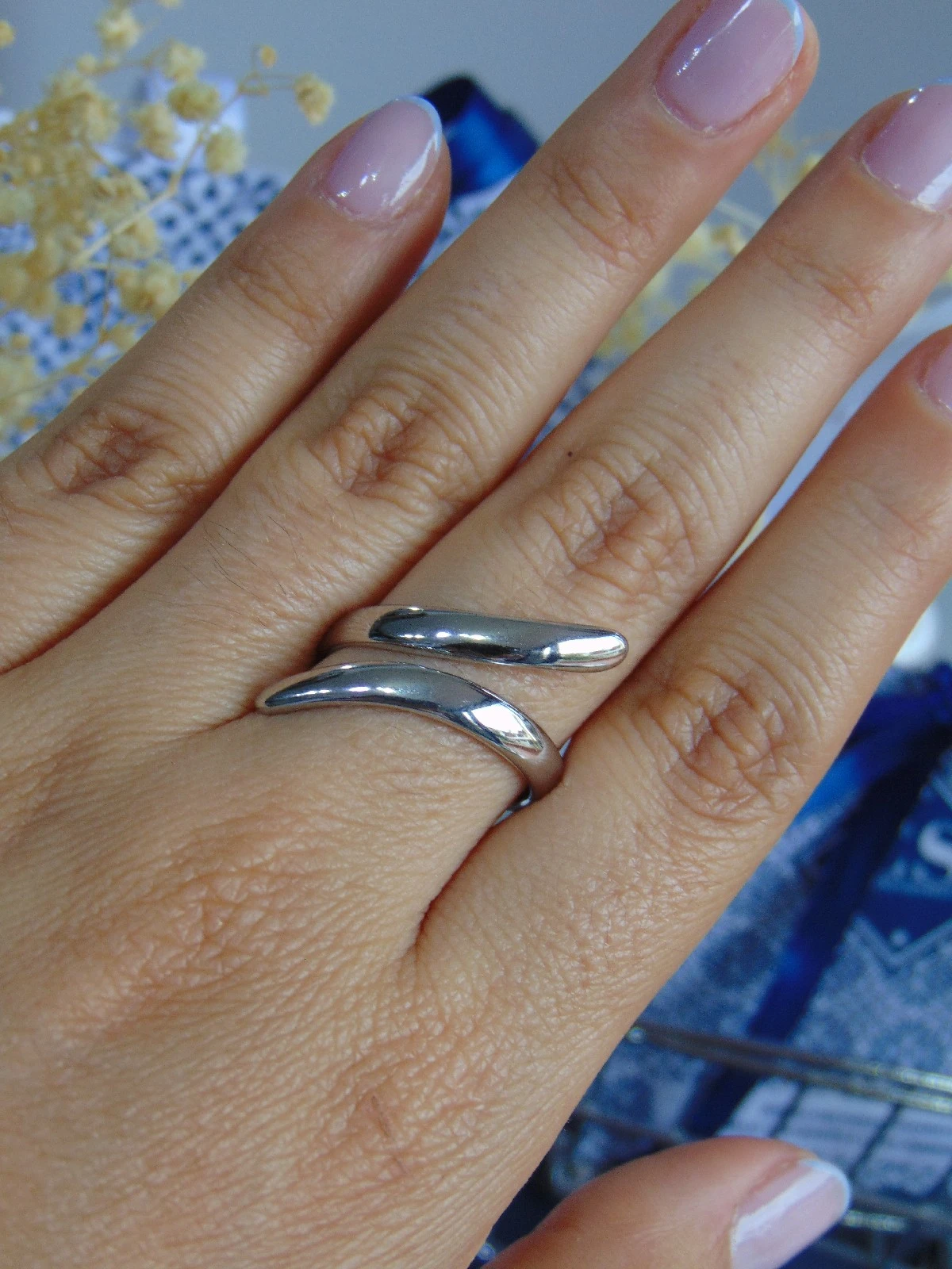 ANILLO ACERO PLATE PUNTAS PLANAS TALLAS