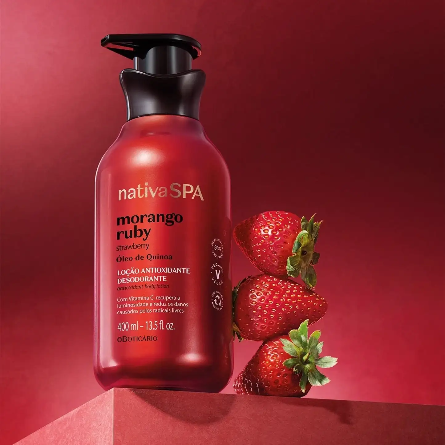 Nativa SPA Loción Hidratante Corporal Morango Ruby, 400ml 2