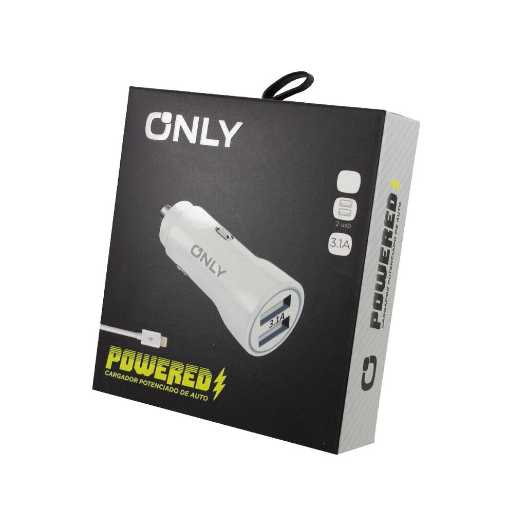 CARGADOR 12V POTENCIADO MOD 36 – ONLY – POWERED – LIGHTNING – BLANCO