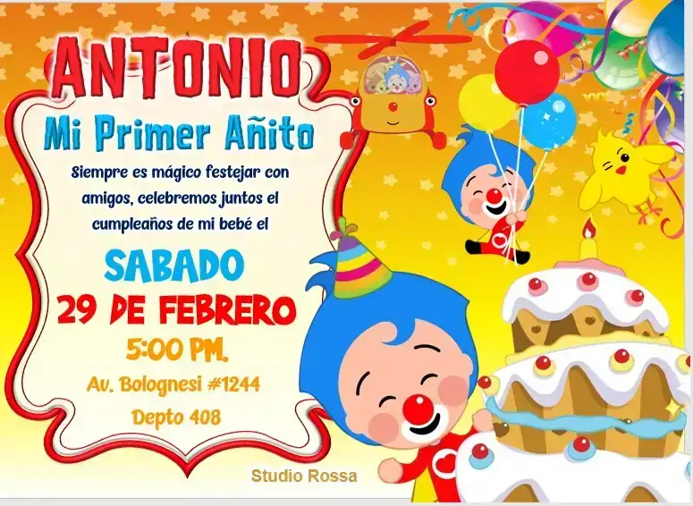 Invitación en Video y estática Plim Plin 2