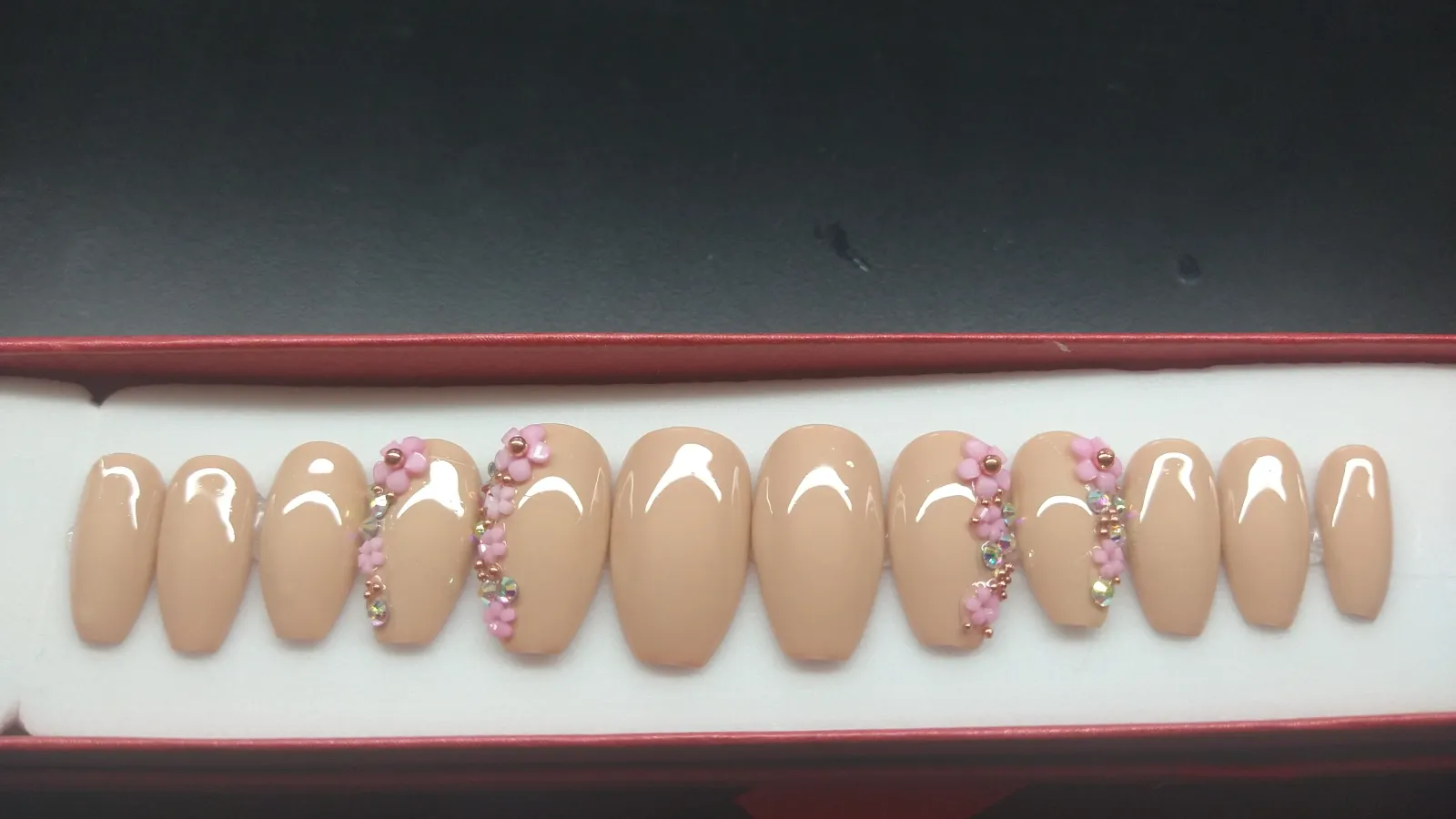 Uñas cortas flores